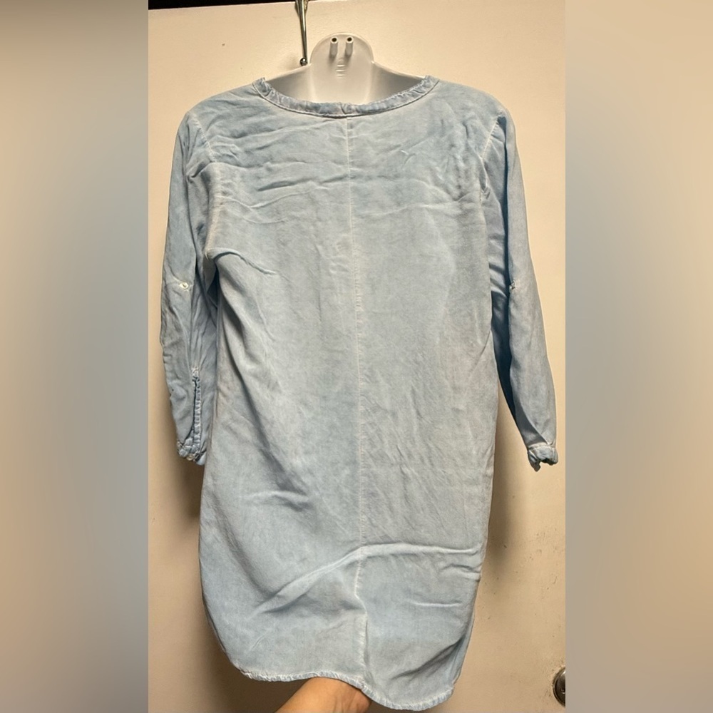 Women's Light Blue Button Down Shirt - Picture 3 of 6
